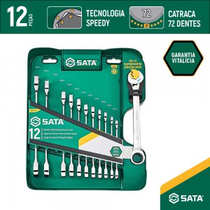 Jogo de chave combinada speedy catraca 8-19MM 12PC ST09066-02 SATA