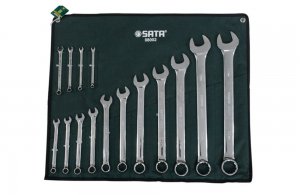 Jogo de Chaves Combinadas Cromadas de 6 a 32mm com 15 Pe�as - SATA-ST08002