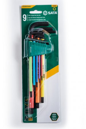 Jogo Chave Hexagonal Longa Cor Hexagonal 9 pe�as SATA - ST09107CHBSJ