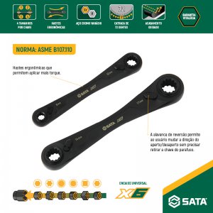 Jogo de Chaves com Catraca Quadbox X6 2 Pe�as SATA ? ST09059G