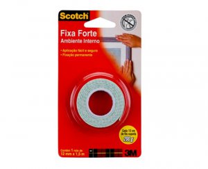 Fita Dupla Face fixa forte interno 12mm X 1,5m 3M