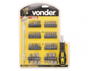 Jogo bits e ponteiras CRV encaixe sext. 1/4 58p�s Vonder