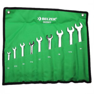 Jogo de Chaves Combinadas de 1/4 a 3/4 Com 9 Pe�as Belzer
