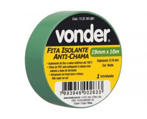 Fita isolante 19mm x 10m verde Vonder