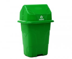 Lixeira Ecol�gica Capacidade 50 Litros Verde / Vidro