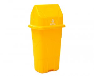 Lixeira Ecol�gica Capacidade 50 Litros Amarela / Metal