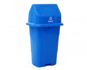 Lixeira Ecol�gica Capacidade 50 Litros Azul / Papel