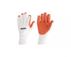 Luva de malha com lat�x laranja tam.10  MLV0001 Vonder