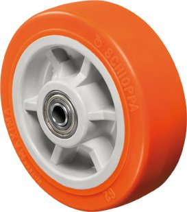 Roda - 82 UPE-Poliuretano Cor Laranja 550kg