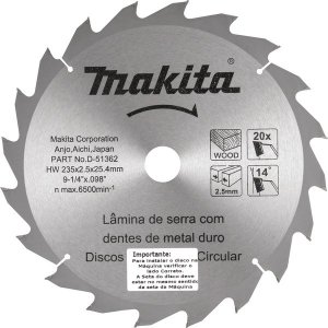 Lamina serra TCT 235mm x 25,4mm x 20 dentes Makita