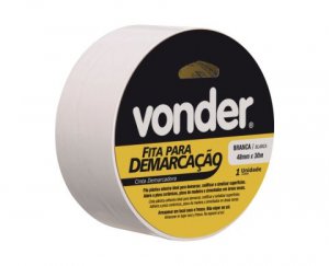 Fita para demarca��o 48mm X 30m branca Vonder
