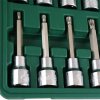 Jogo de Soquetes com Bits Torx 18 Pe�as com Encaixe de 1/4 - 1/2 Pol. SATA