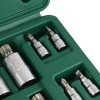 Jogo de Soquetes com Bits Torx 18 Pe�as com Encaixe de 1/4 - 1/2 Pol. SATA