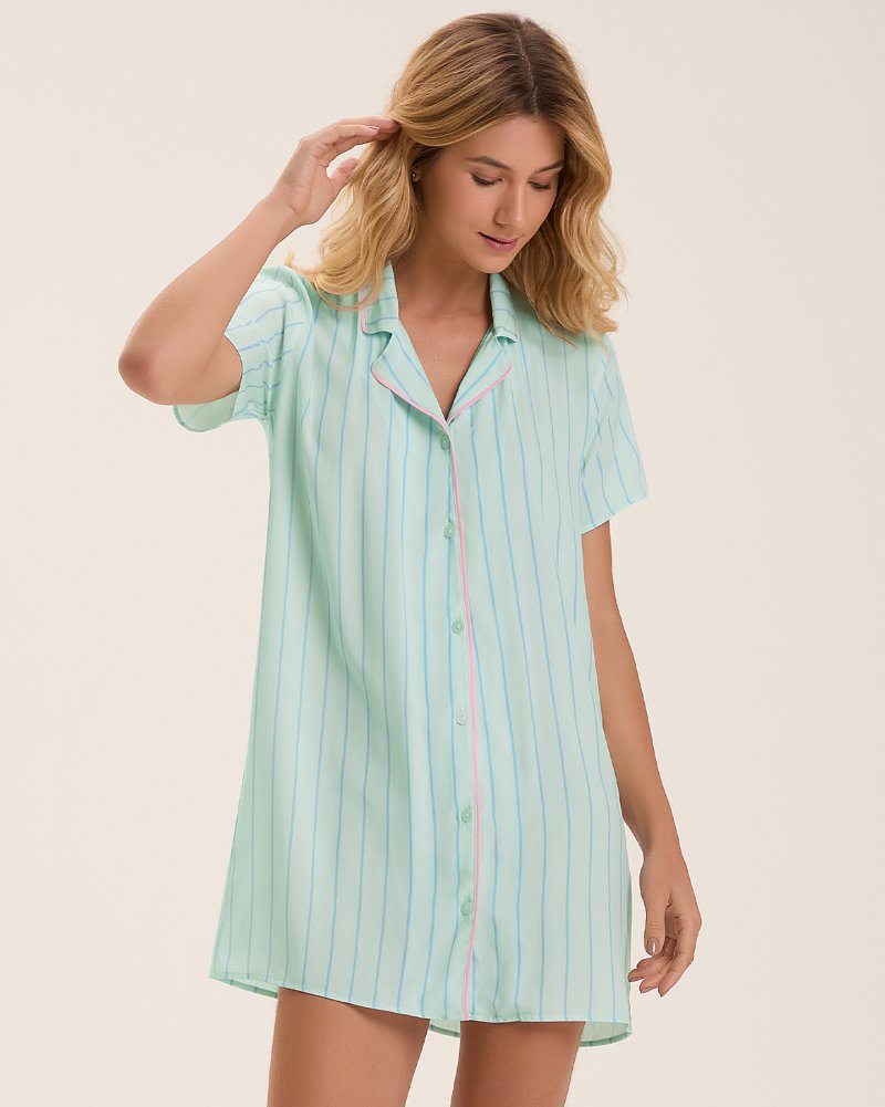 Camisola Feminina Manga Curta Com Abertura