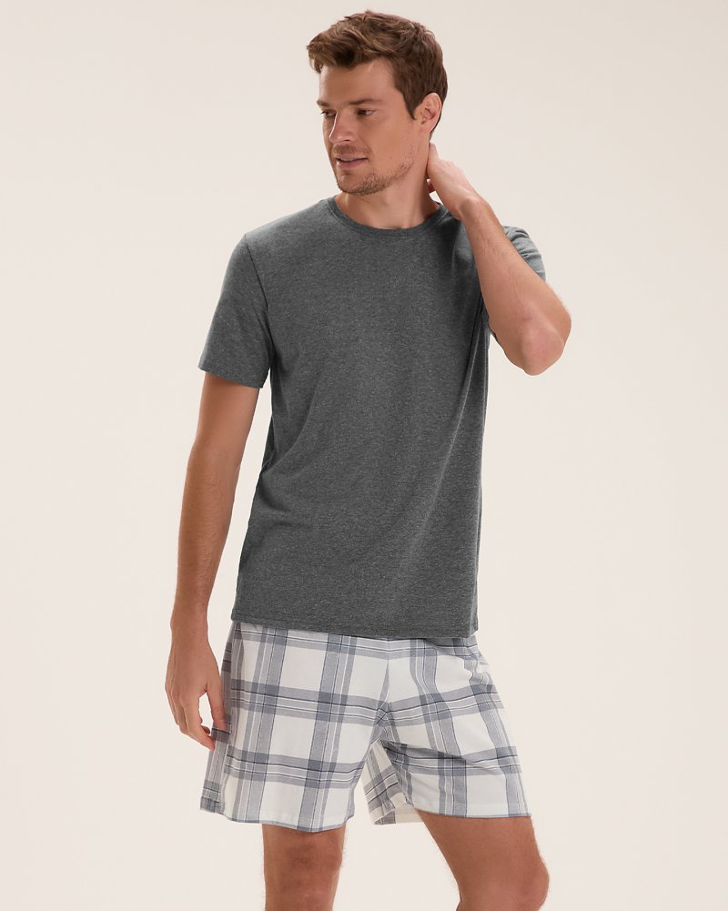 Pijama Masculino Manga Curta Com Bermuda