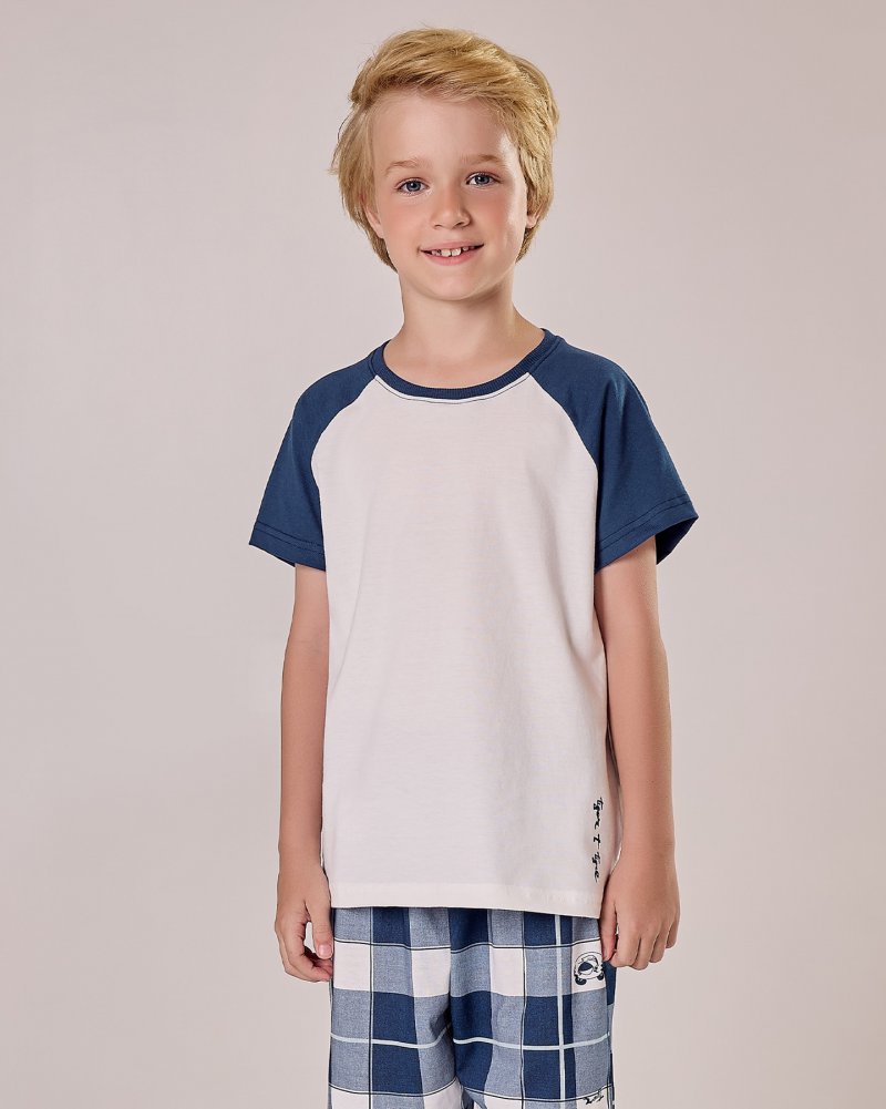 Pijama Masculino Infantil Manga Curta Com Cal�a