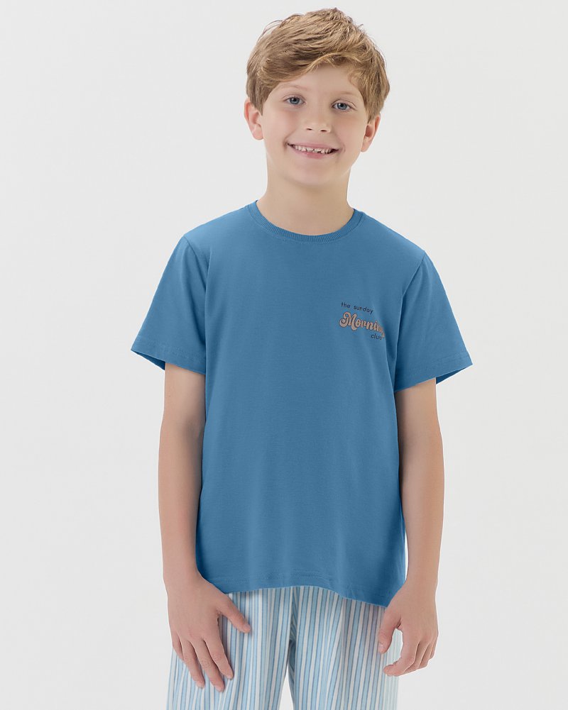 Pijama Masculino Infantil Manga Curta com Cal�a