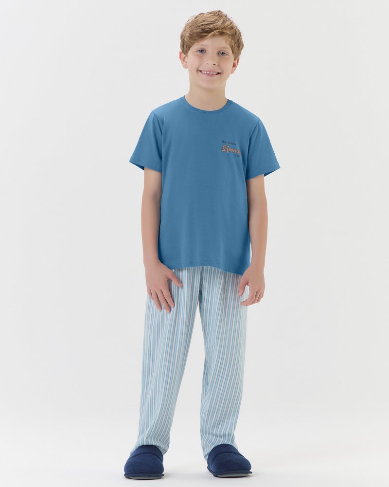 Pijama Masculino Infantil Manga Curta com Cal�a