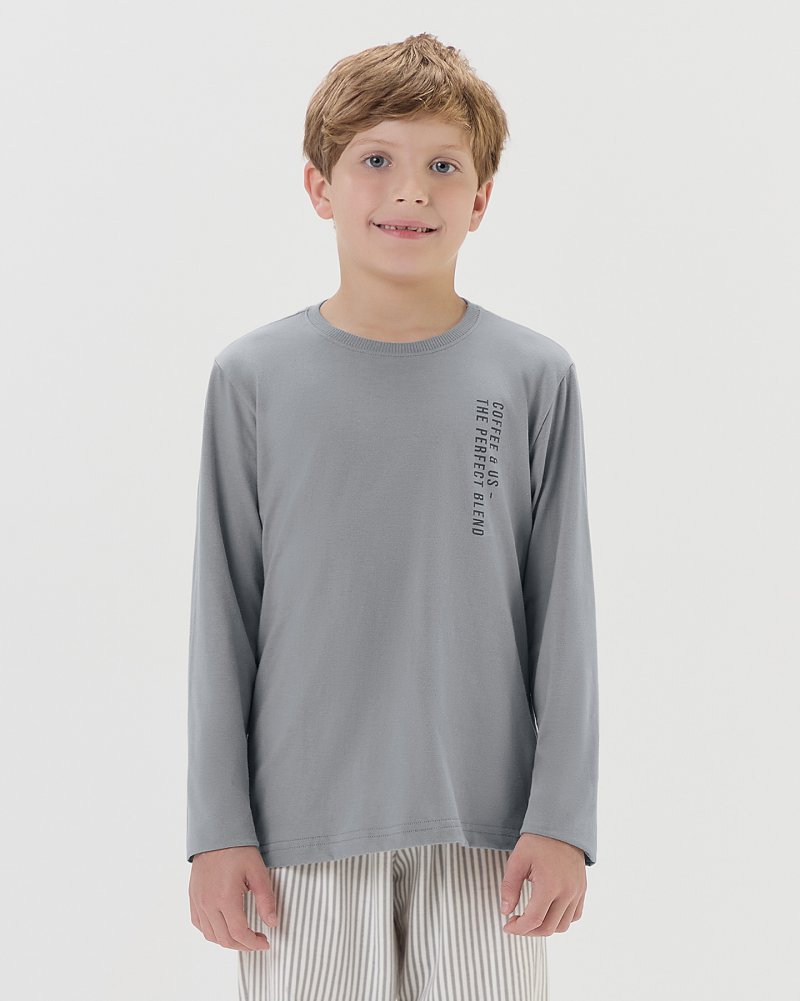 Pijama Masculino Infantil Manga Longa Com Cal�a
