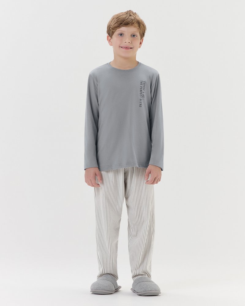 Pijama Masculino Infantil Manga Longa Com Cal�a