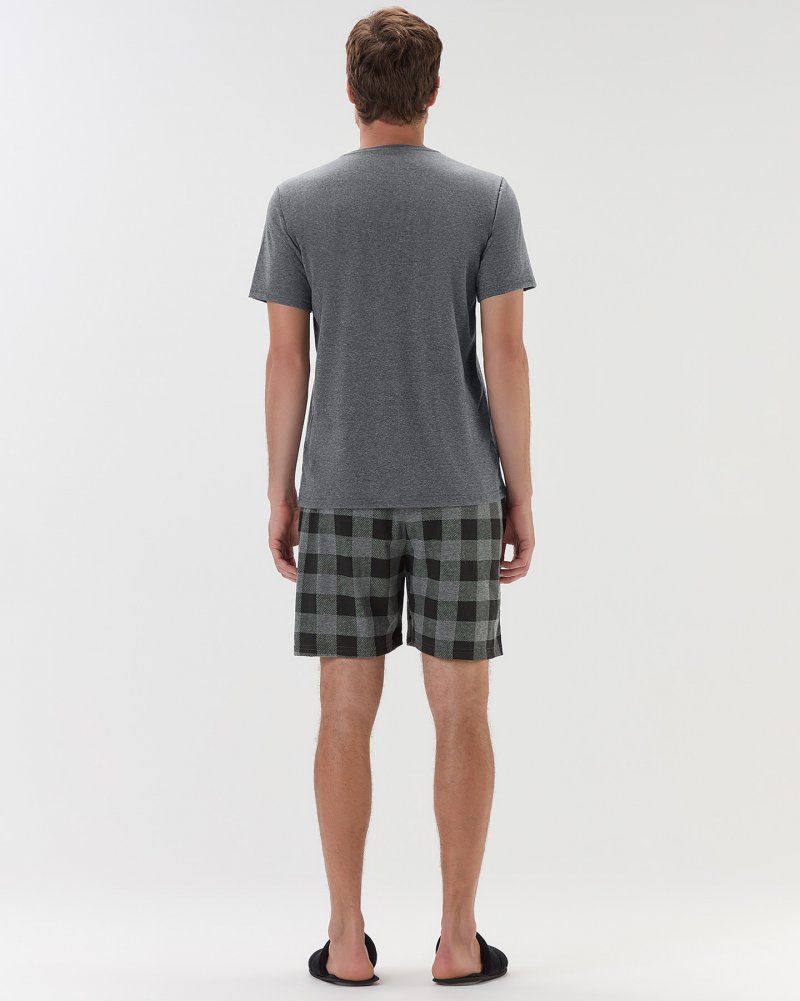 Pijama Masculino Manga Curta Com Bermuda