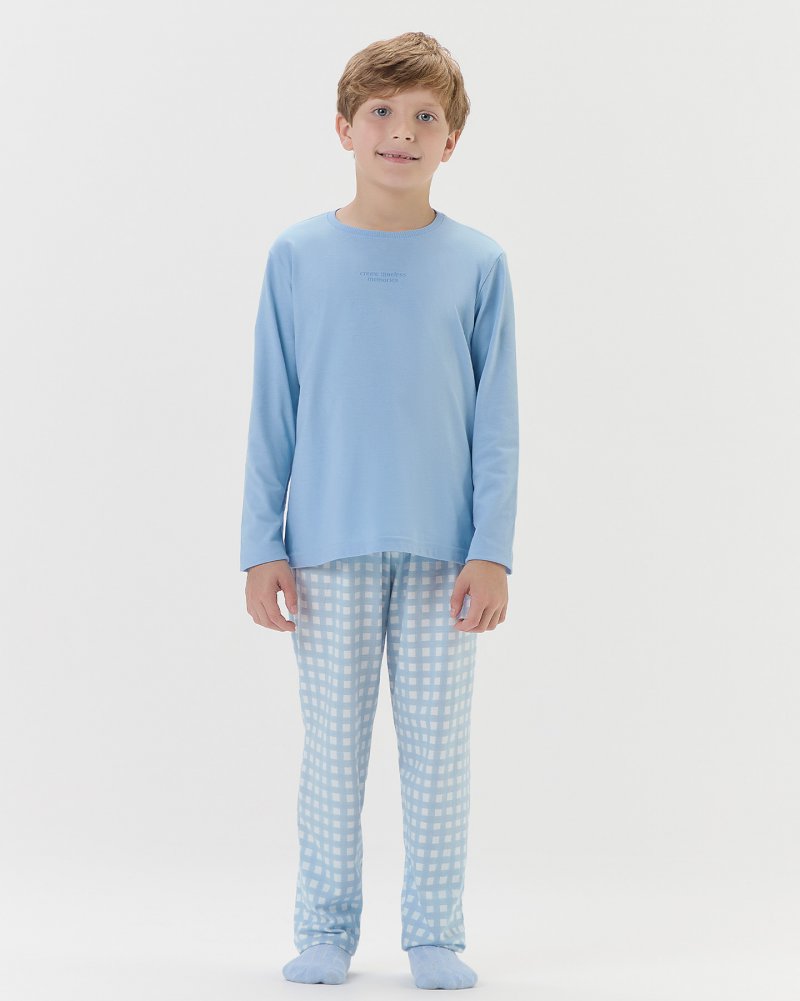 Pijama Masculino Infantil Manga Longa Com Cal�a