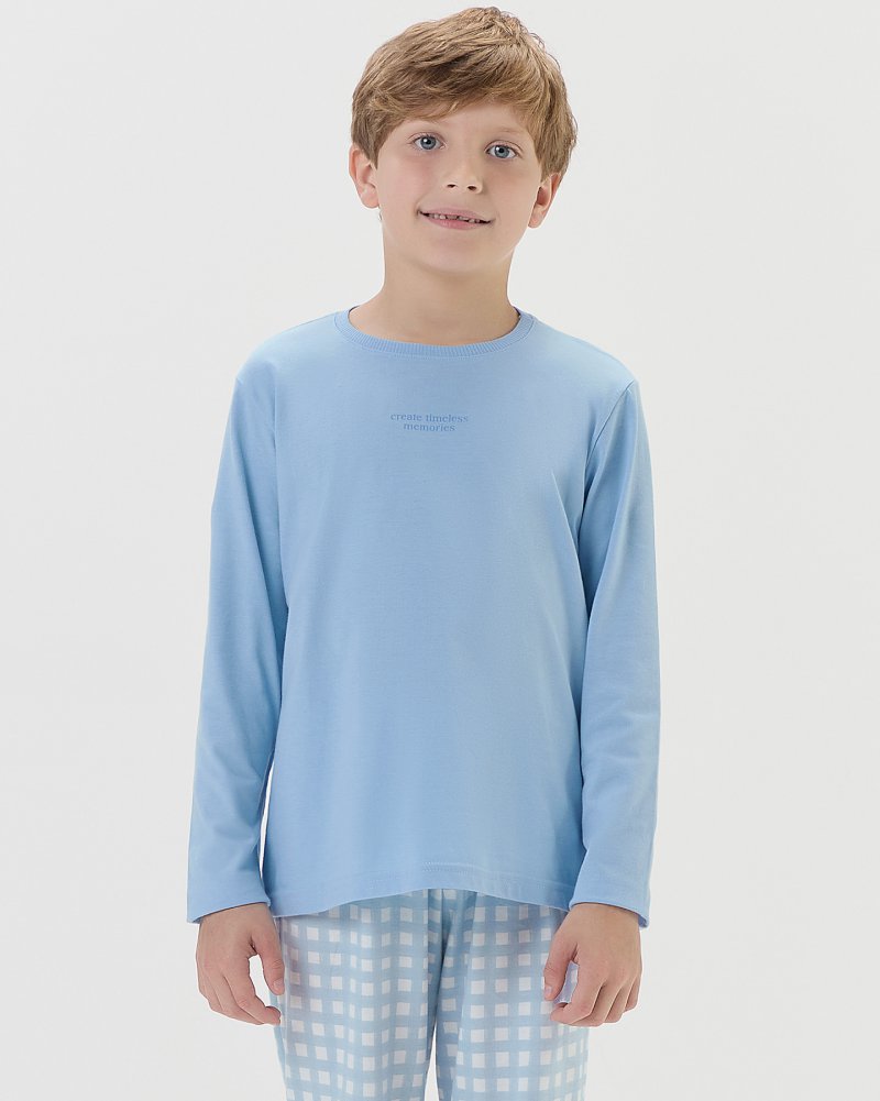 Pijama Masculino Infantil Manga Longa Com Cal�a