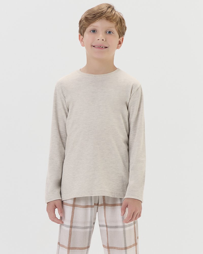 Pijama Masculino Infantil Manga Longa Com Cal�a