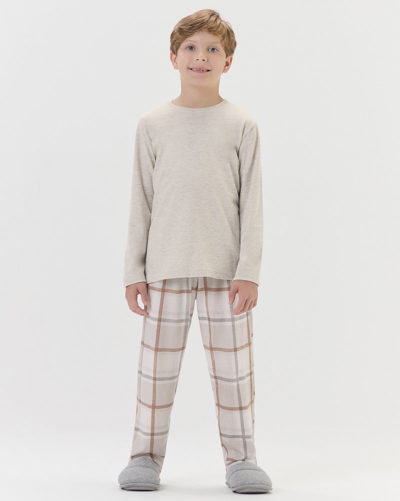 Pijama Masculino Infantil Manga Longa Com Cal�a