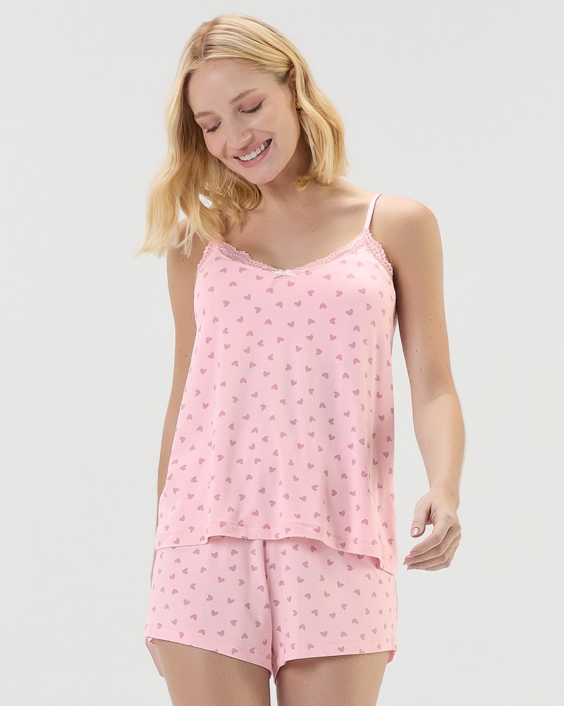 Pijama Feminino Al�a Com Shorts