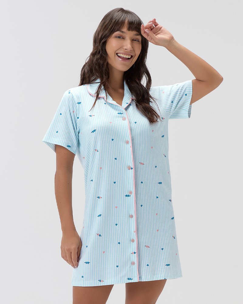 Camisola Feminina Manga Curta de Abertura