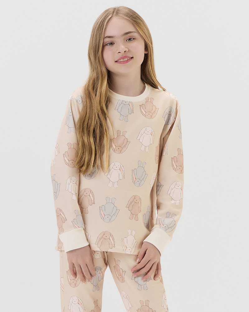 Pijama Infantil Unissex Manga Longa Com Cal�a