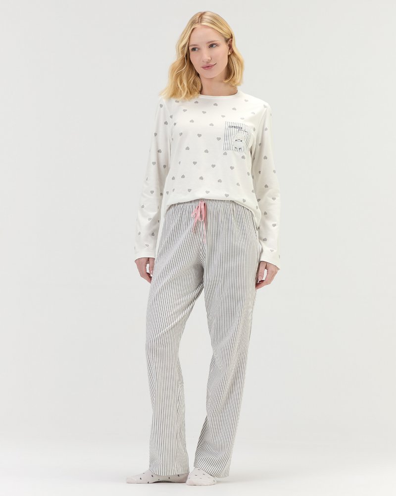 Pijama Feminino Manga Longa Com Cal�a