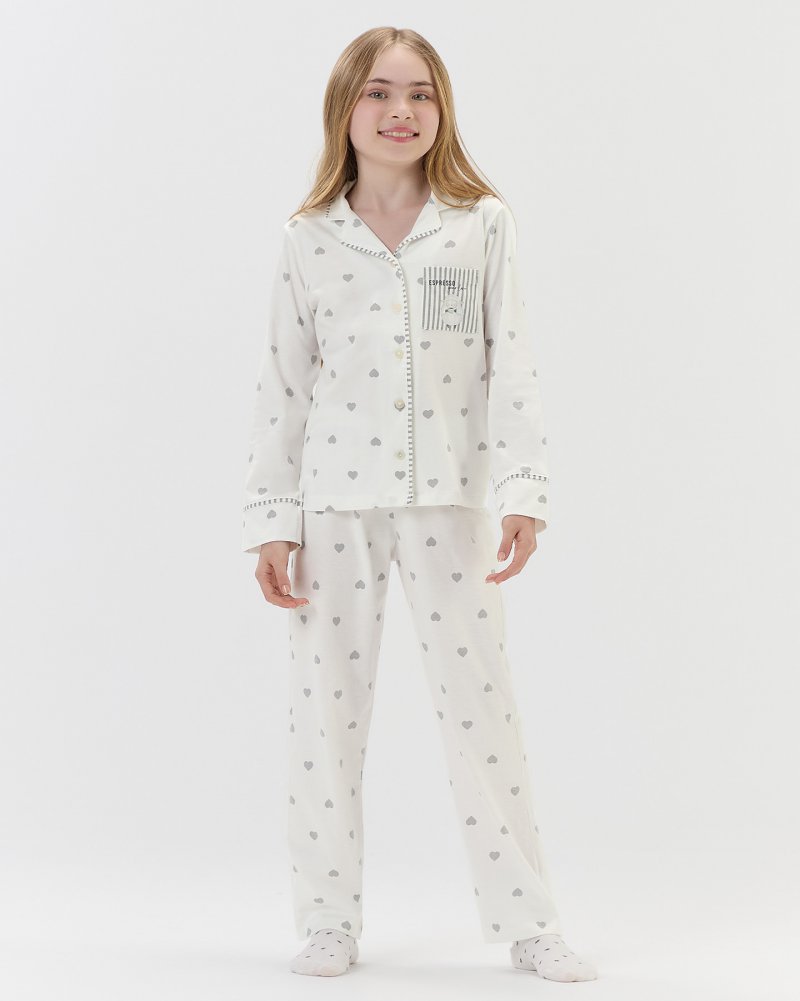 Pijama Feminino Infantil Manga Longa Americano Com Cal�a