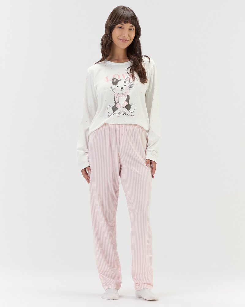 Pijama Feminino Manga Longa com Cal�a