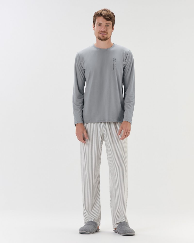 Pijama Masculino Manga Longa Com Cal�a