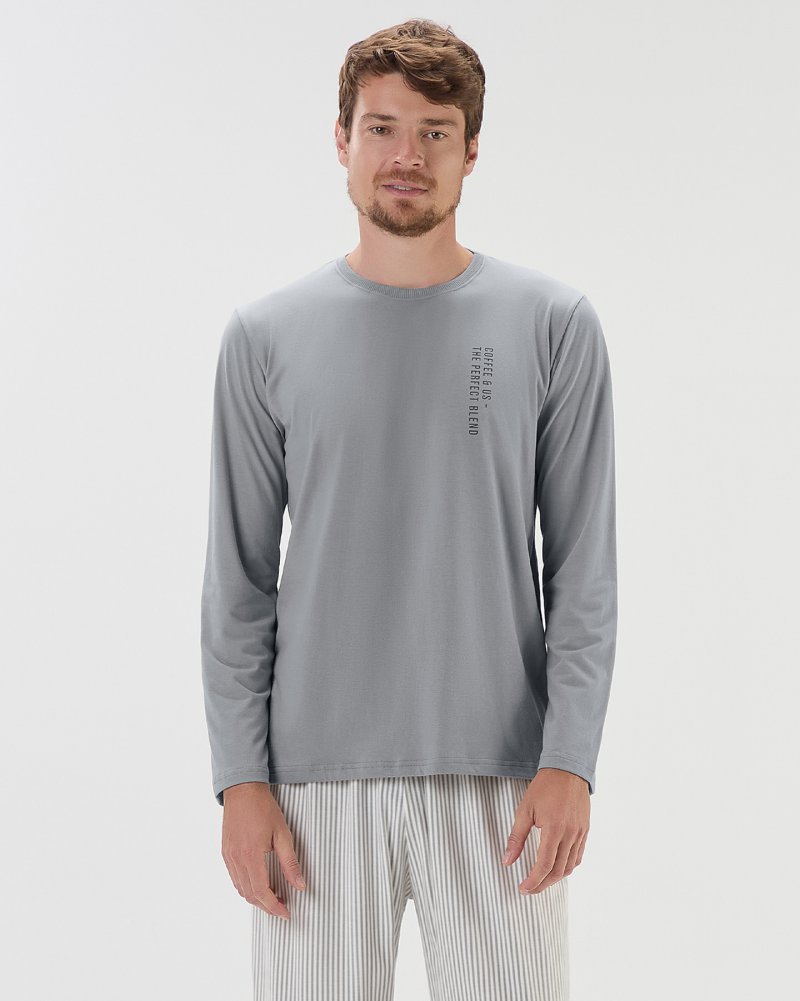 Pijama Masculino Manga Longa Com Cal�a