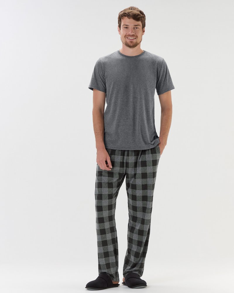 Pijama Masculino Manga Curta Com Cal�a
