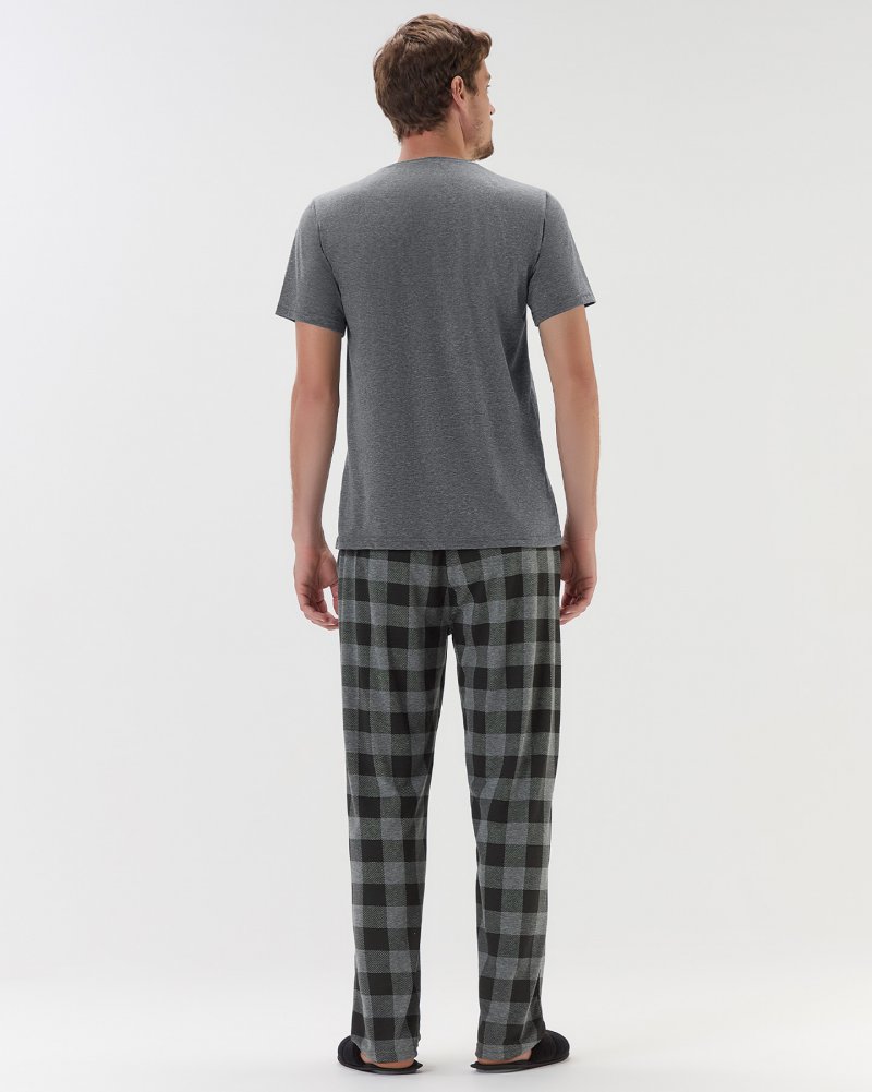 Pijama Masculino Manga Curta Com Cal�a
