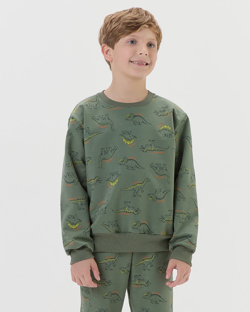 Pijama Masculino Infantil Manga Longa Com Cal�a