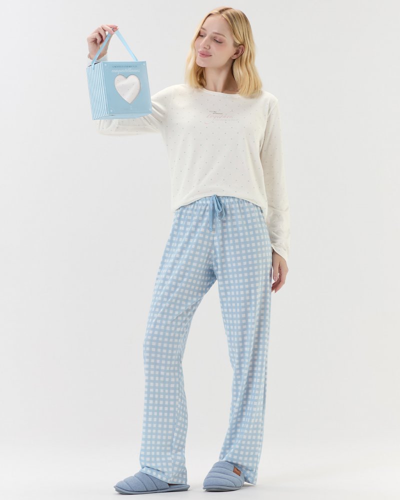 Pijama Feminino Manga Longa Com Cal�a