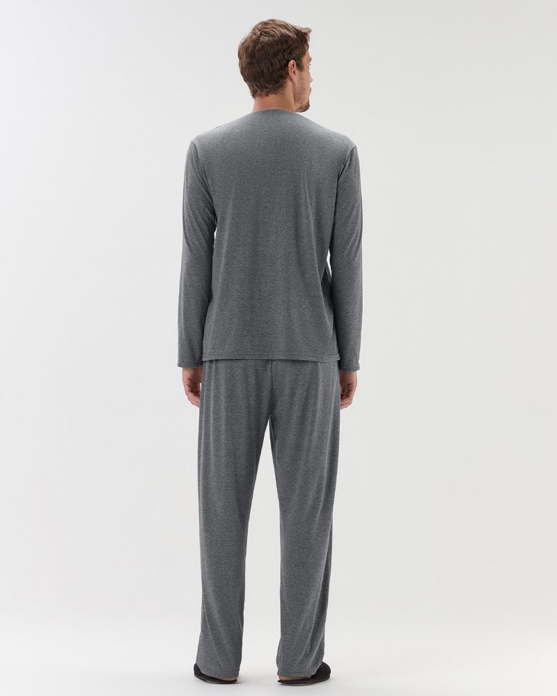 Pijama Masculino Com Abertura Manga Longa Com Cal�a