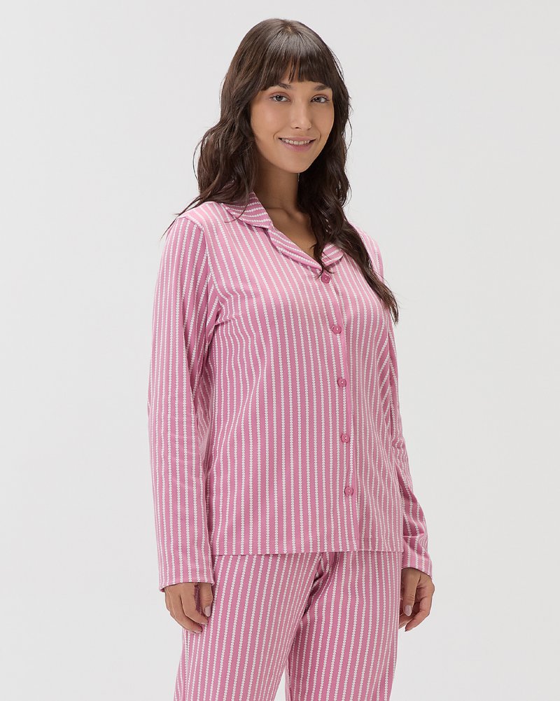 Pijama Feminino Manga Longa Americano com Cal�a