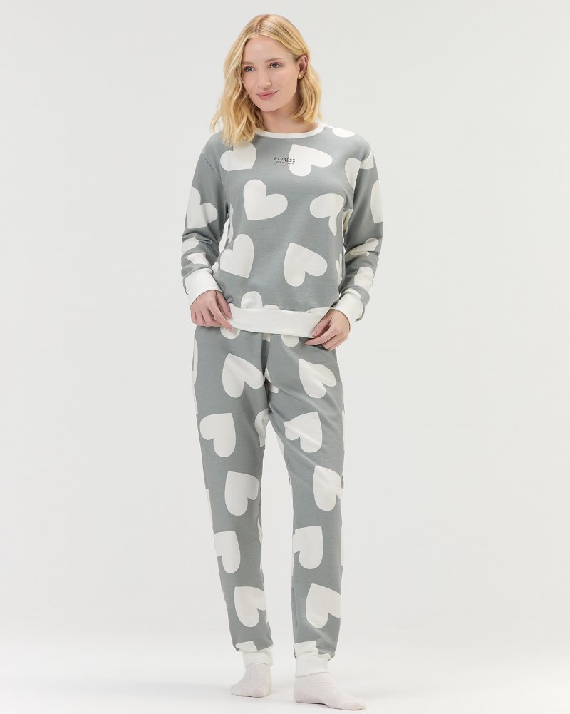Pijama Feminino Manga Longa Com Cal�a