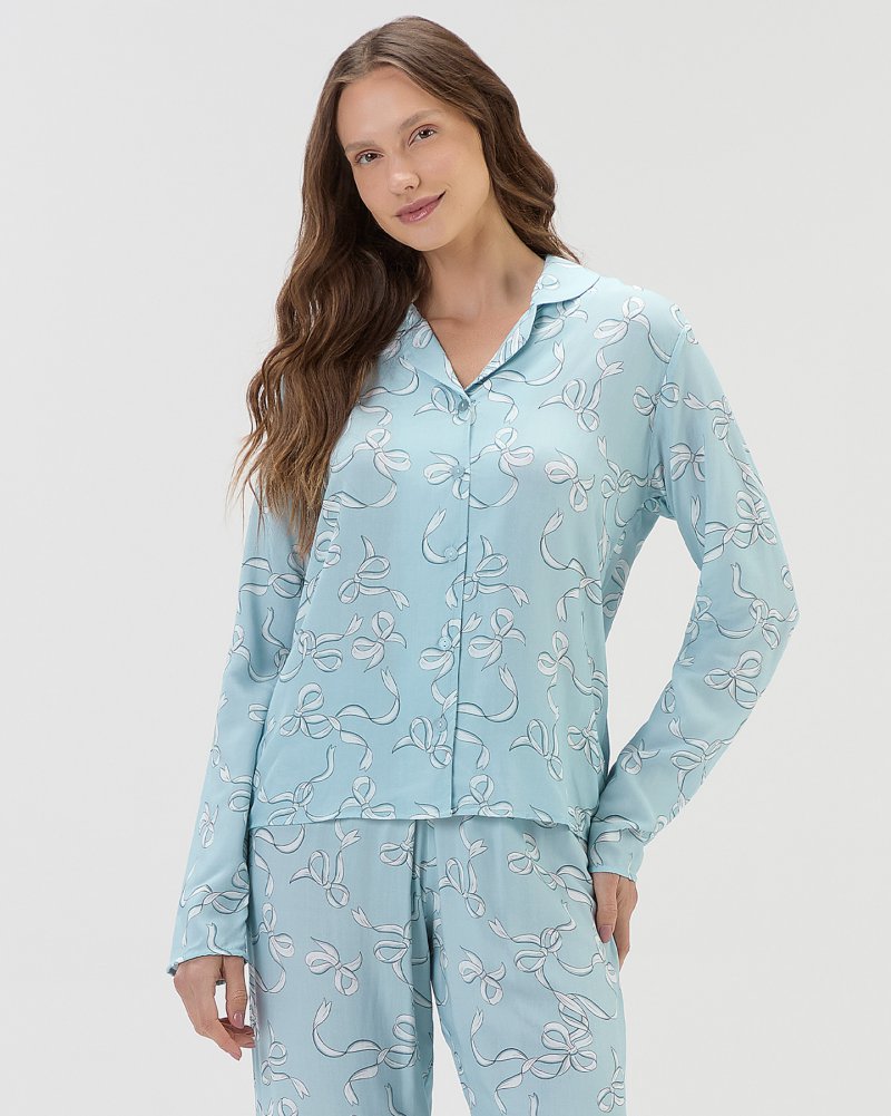 Conjunto Feminino de Abertura Manga Longa com Cal�a