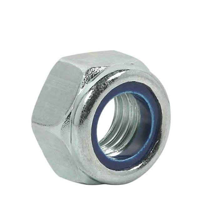 Porca Nylon Baixa MB 12 - 1.25 Chave 19 Ferro Classe 2 Zincado