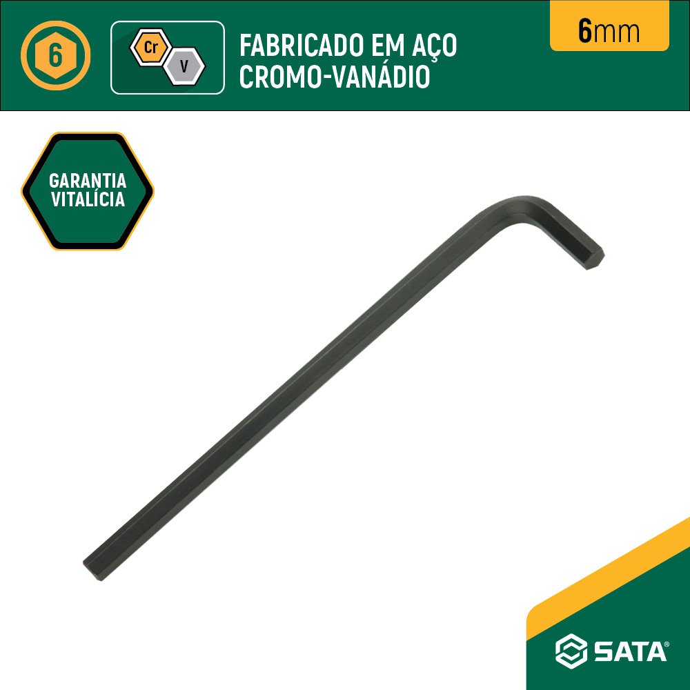 Chave Allen Longa 6 mm ST84504L Sata | Parafuso Fácil