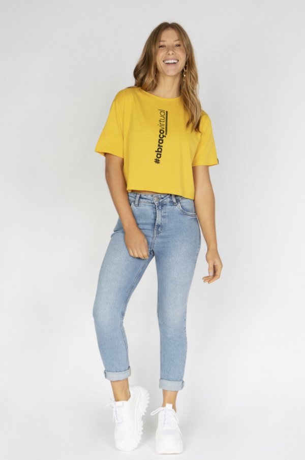T shirt feminina amarela Clearance