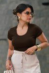 BLUSA FEMININA DE RIBANA DENISE CACAU