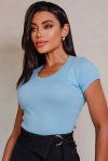 BLUSA FEMININA DE RIBANA DENISE AZUL BEB